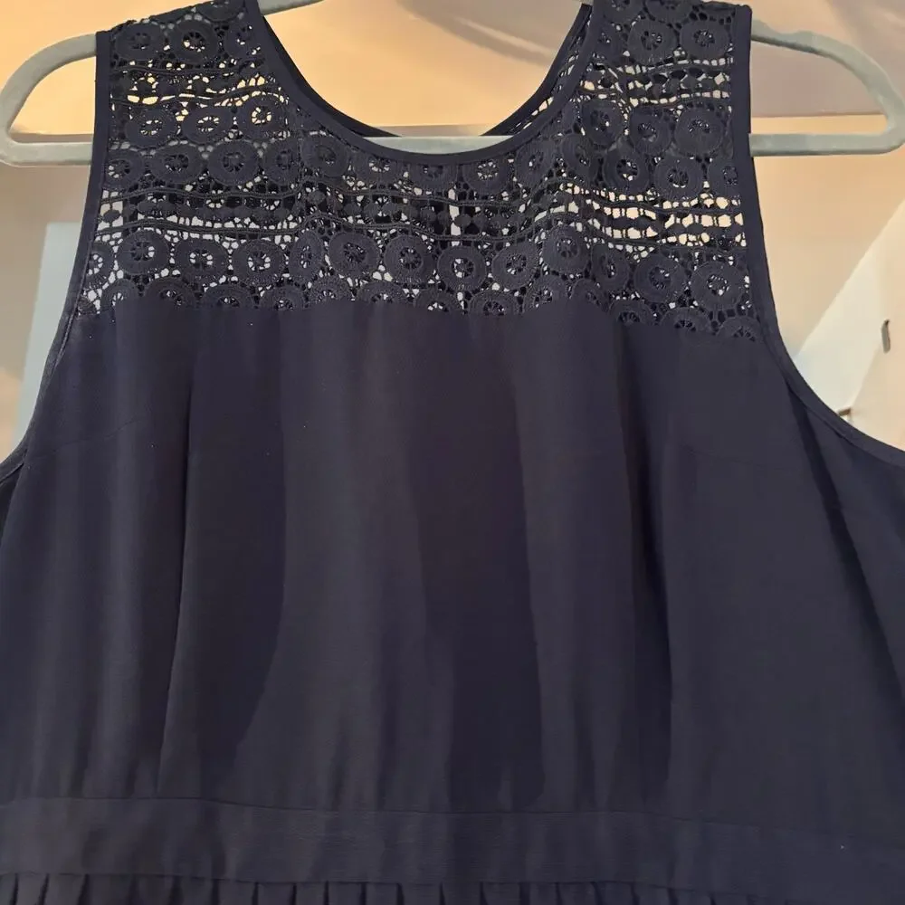 Fervour Sleeveless Pleated Dress Woman’s Sz L A-line Full Skirt ModCloth Flowy